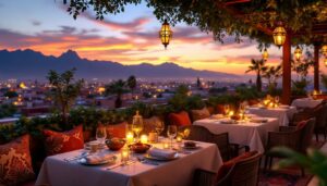 découvrez les meilleurs restaurants sur rooftops à marrakech pour une expérience culinaire inoubliable. savourez des plats exquis tout en profitant de vues panoramiques sur la ville, dans une ambiance chaleureuse et romantique.