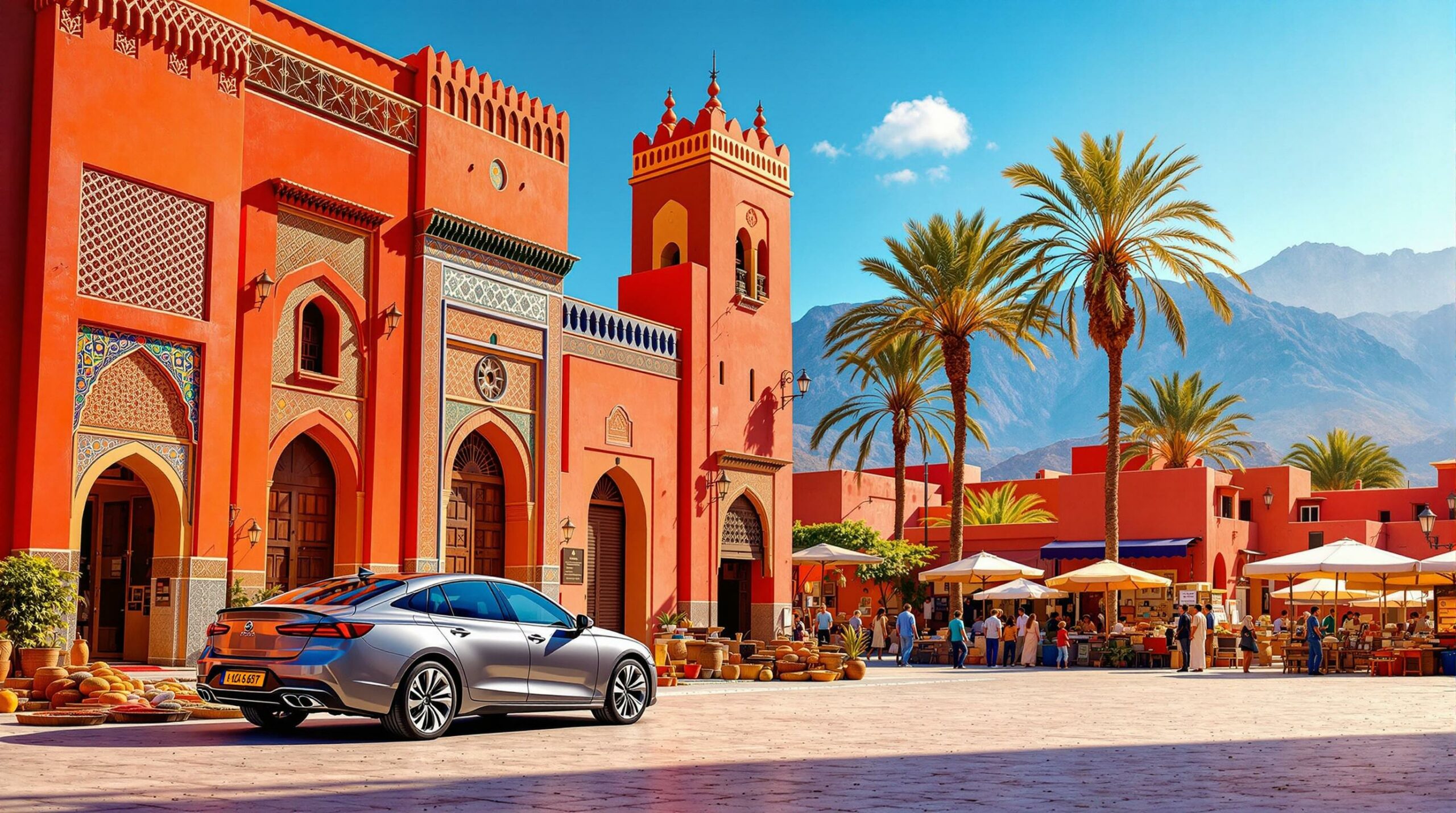 découvrez marrakech et ses environs à votre rythme en louant une voiture. profitez de la liberté de parcourir la beauté du maroc, de ses paysages enchanteurs à ses souks animés, tout en ayant le confort d'un véhicule à votre disposition.