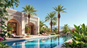 plongez dans l’élégance de la villa makassar à marrakech, un véritable havre de paix mêlant confort, raffinement et art déco, pour un séjour inoubliable au cœur de la médina.