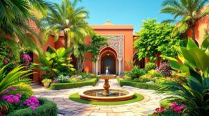 plongez dans le jardin secret de marrakech, un oasis de tranquillité au cœur de la ville. profitez d'un cadre enchanteur, idéal pour une pause relaxante. explorez ce havre de paix et laissez-vous séduire par sa beauté envoûtante.