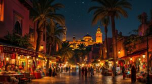 découvrez la magie de marrakech la nuit. laissez-vous séduire par l'ambiance envoûtante de la ville rouge, où les lumières scintillantes, les odeurs épicées et les sons mélodieux vous transporte dans un monde fascinant. explorez les souks animés et profitez de l'hospitalité marocaine dans une atmosphère unique.