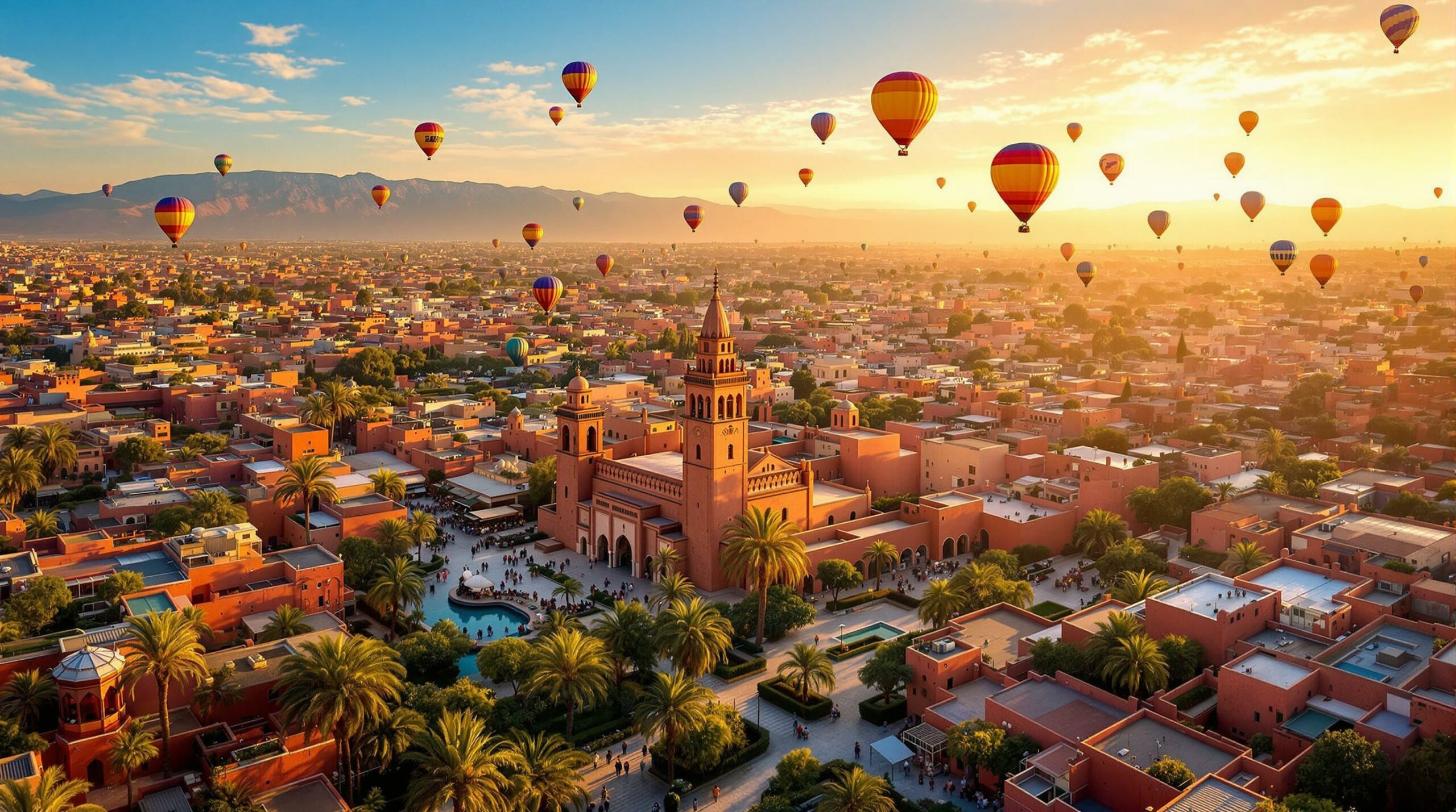 venez vivre une aventure unique à marrakech en survolant la ville en montgolfière ! admirez des paysages à couper le souffle et découvrez la beauté des paysages marocains d'une manière inoubliable. réservez votre expérience dès maintenant !