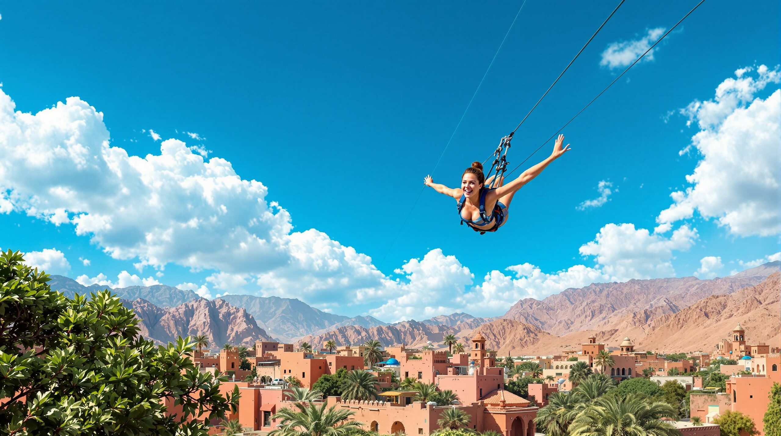 découvrez l'adrénaline et le plaisir de la tyrolienne à marrakech ! vivez une expérience inoubliable en survolant des paysages magnifiques et en ressentant des sensations fortes. réservez dès maintenant votre aventure et laissez-vous emporter par la magie de cette destination incroyable !