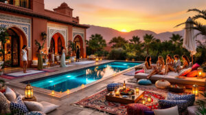 découvrez nos locations de villas exclusives à marrakech et profitez d'activités uniques pour un enterrement de vie de jeune fille inoubliable alliant luxe, détente et festivités.